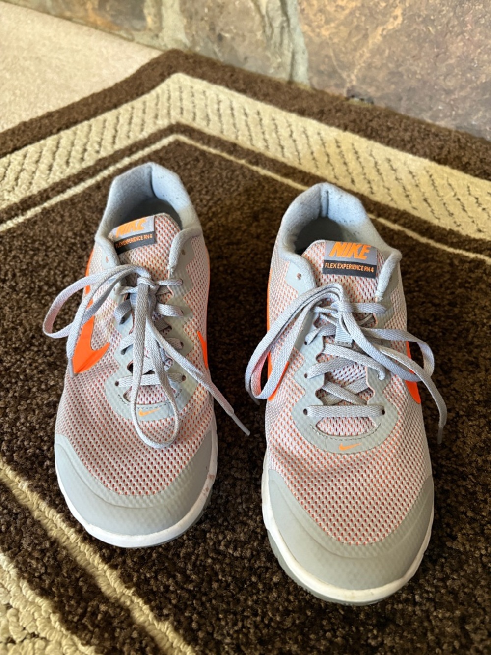 Nike Women's Gray and Orange Sneakers